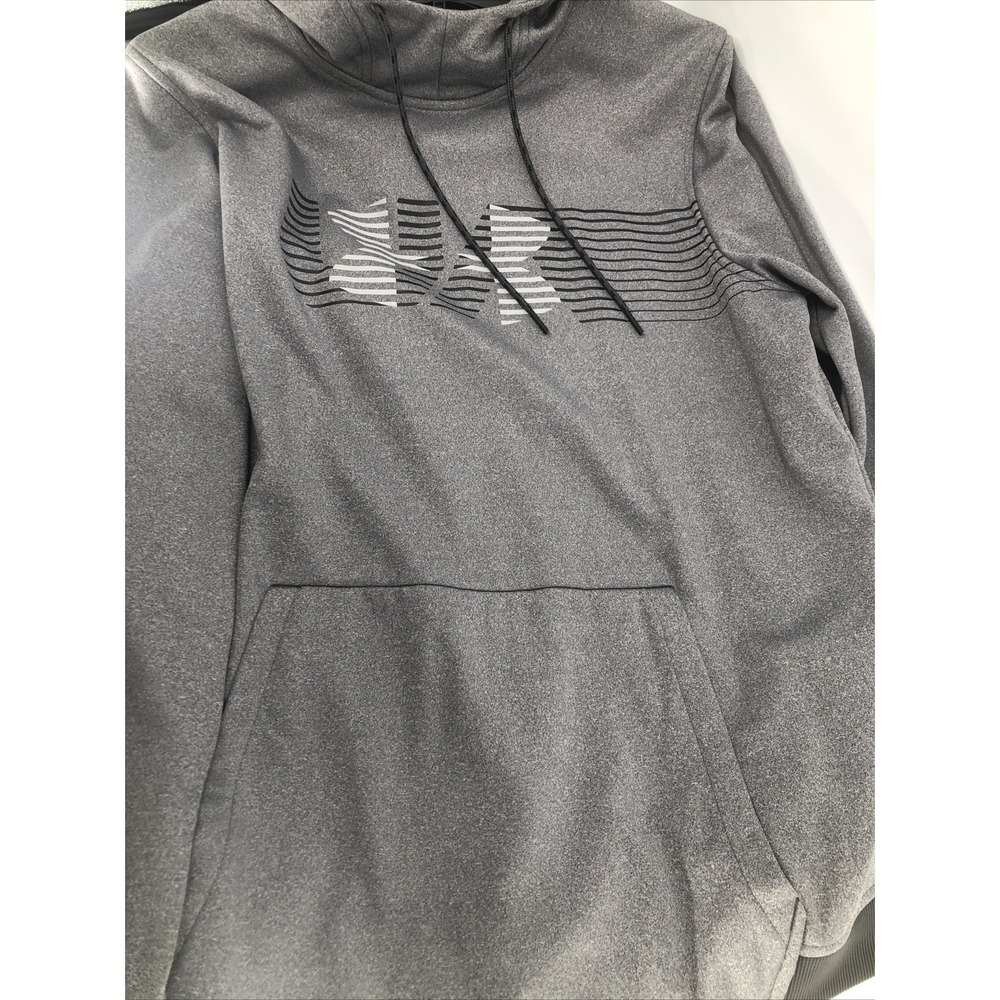Under Armour Sweater LOOSE Sweatshirt Mens Large Gray Hoodie Pullover COLDGEAR - Picture 6 of 8